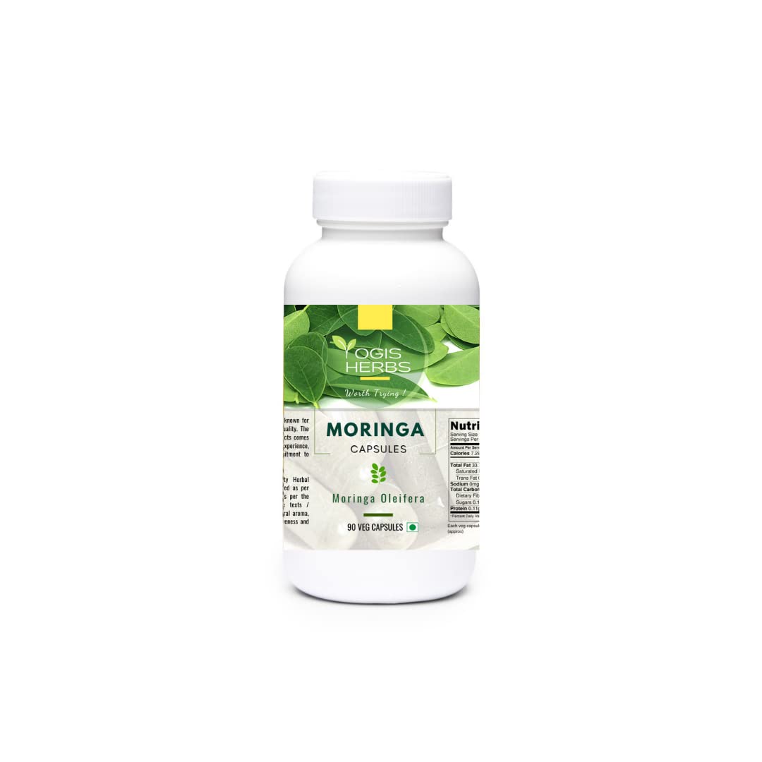 YOGIS HERBS Moringa Oleifera Vegetarian Capsules - 90 Capsules