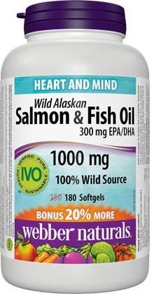 Webber Naturals Wild Alaskan Salmon Oil 1000 mg - 180 Softgels