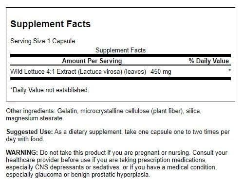 Swanson Full Spectrum Wild Lettuce 450 mg - 60 Capsules - image 2