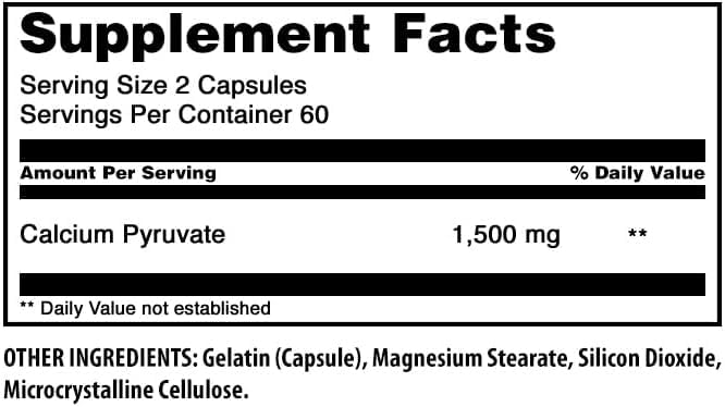 Amazing Nutrition Calcium Pyruvate 1500 mg - 240 Capsules - image 2
