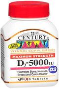 21st Century Vitamin D3 5000 IU Tablets - 440 Count