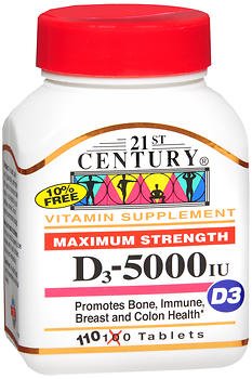 21st Century Vitamin D3 5000 IU Tablets - 440 Count