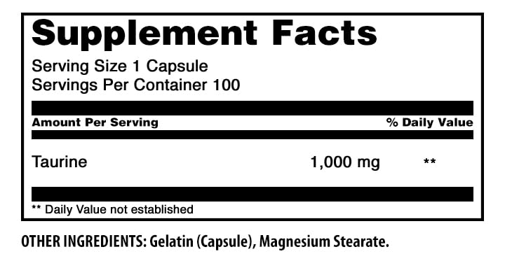 Amazing Formulas Taurine 1000 Mg