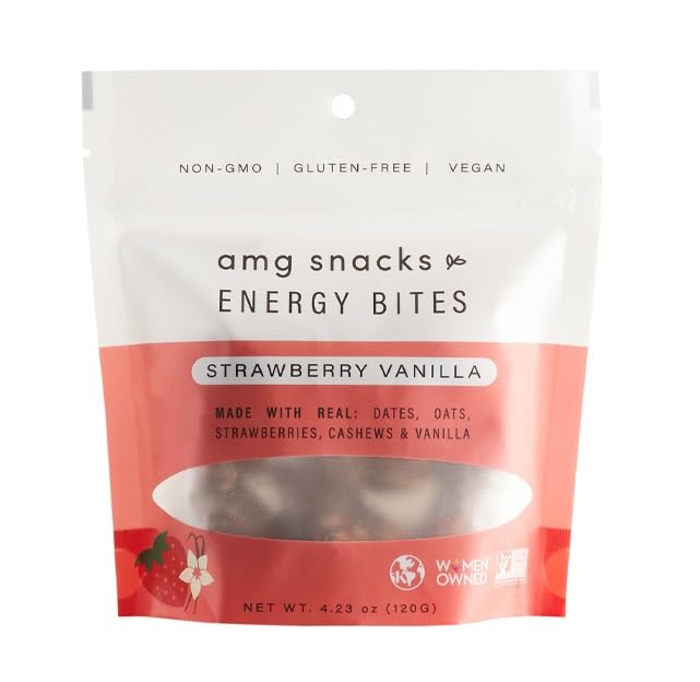 AMG Snacks Strawberry Vanilla Energy Bites - Pack of 6