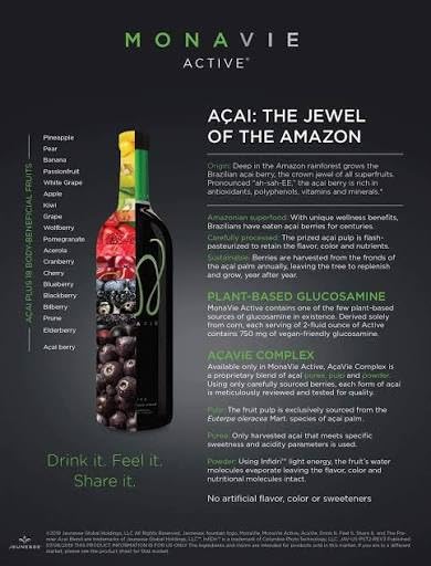 MonaVie Active Açaí Fruit Blend Berry Flavor - 4 Pack - image 3