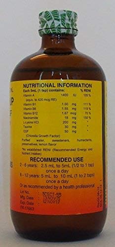 Cherifer Chlorella Growth Factor Syrup with Taurine & Lysine - 8.11 Fl Oz - image 2