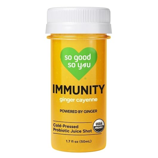So Good So You Organic Immunity Shot Ginger Cayenne - 12 Pack