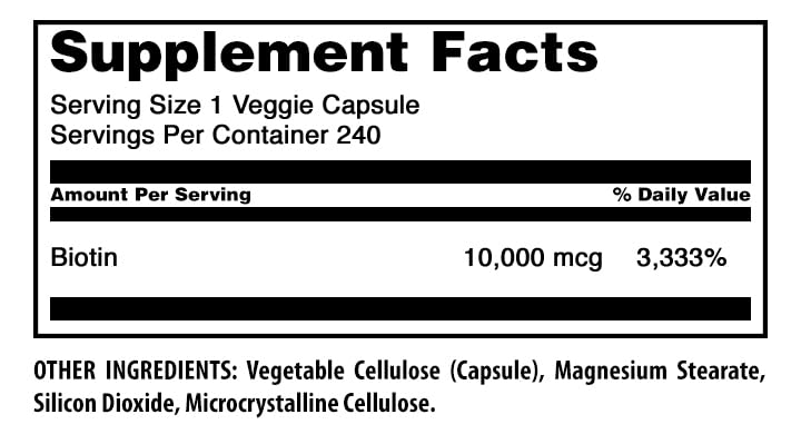 Amazing Formulas Biotin 10000 mcg Veggie Capsules