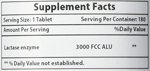 Nova Nutritions Lactase Enzyme 3000 FCC - 180 Tablets - image 3