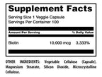 Amazing Formulas Biotin 10000 mcg Veggie Capsules