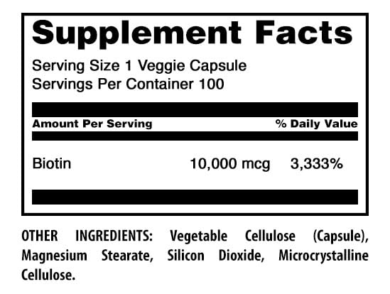 Amazing Formulas Biotin 10000 mcg Veggie Capsules