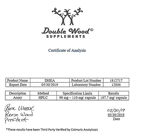 Double Wood Supplements DHEA 100mg Extra Strength - 180 Capsules - image 7