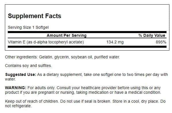 Swanson Natural Vitamin E Heart Health and Tissue Protection