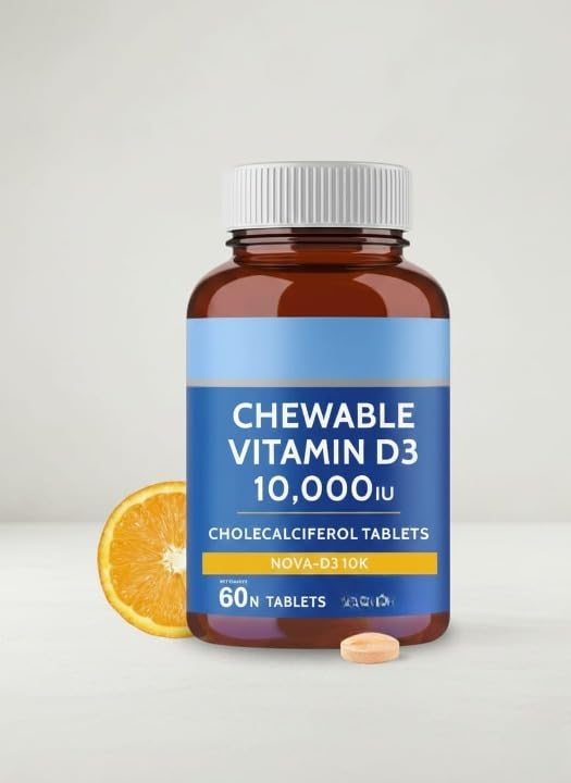 Generic Vitamin D3 10000 IU Chewable Tablets - 60 Tablets