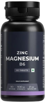 Generic Magnesium with Zinc and Vitamin B6 for Muscle Support - 60 Tablets