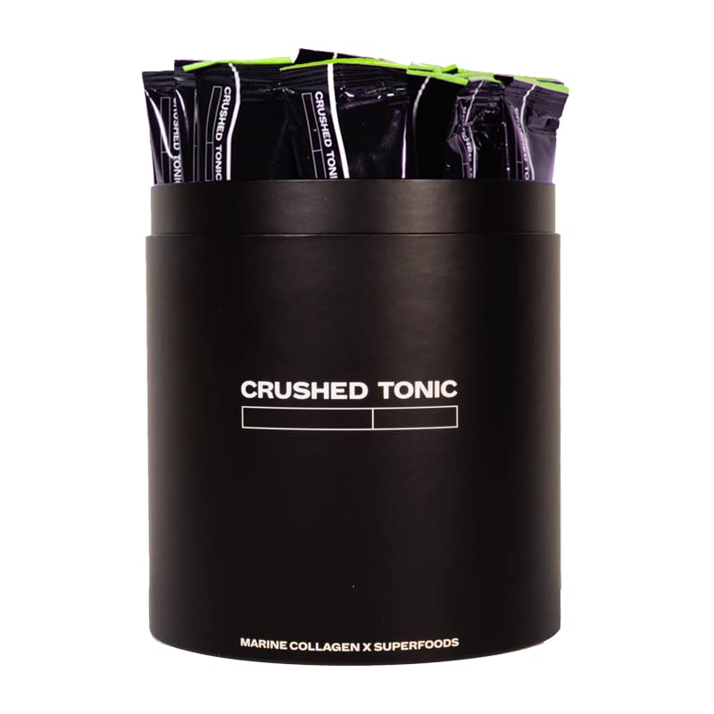 Crushed Tonic Korean Beauty Matcha Marine Collagen Powder - 28 Sticks
