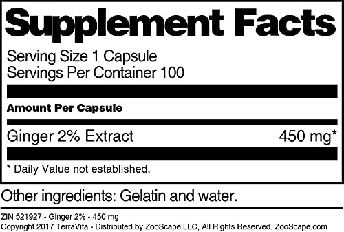 Terravita Ginger 2% 450 mg - 100 Capsules - image 3