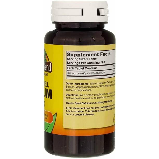 Nature's Blend Oyster Shell Calcium 500mg with Vitamin D3 - 500 Tablets - image 4