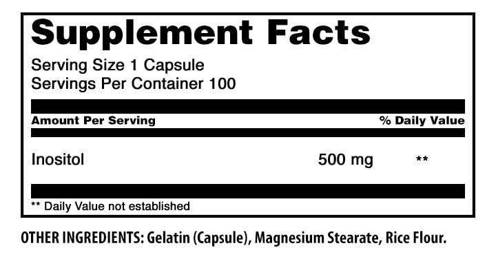 Amazing Nutrition Inositol 500 mg - 100 Capsules - image 2