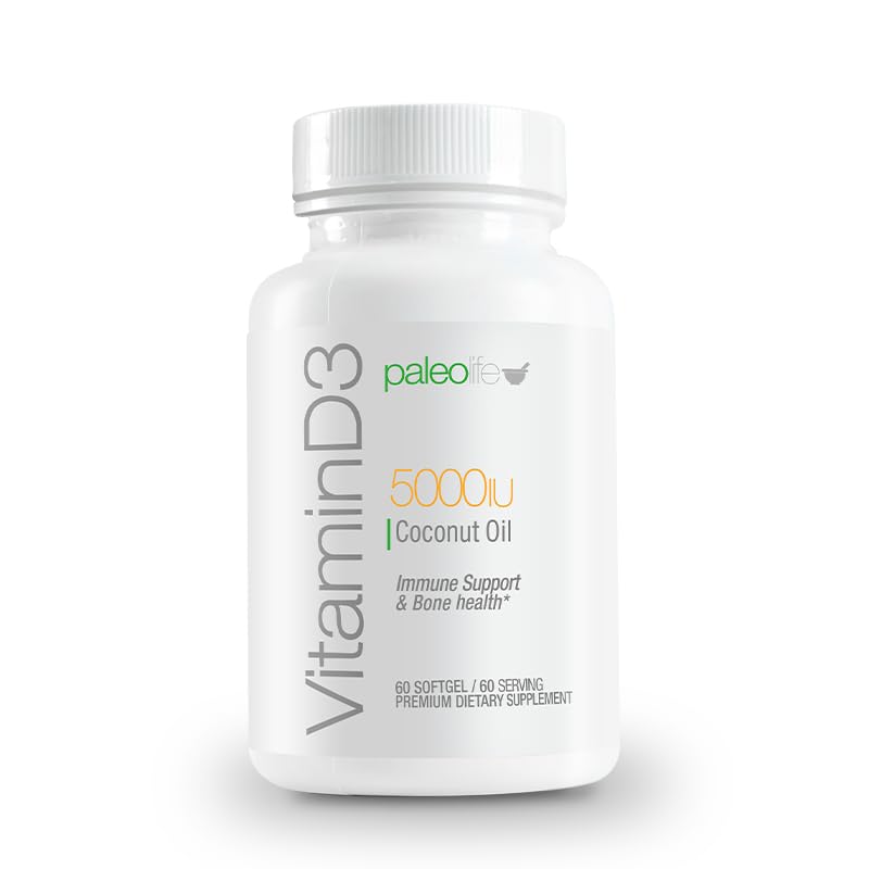 Paleolf Vitamin D3 5000 IU with Coconut Oil - 120 Softgels - image 5