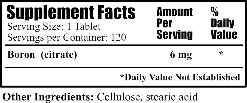 Daily Manufacturing Boron Trace Mineral - 120 Tablets - image 3