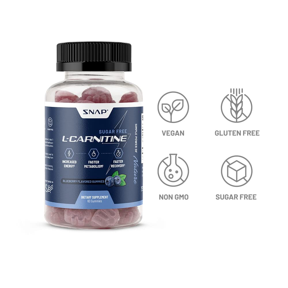 Snap Supplements L-Carnitine Tartrate 500mg - 60 Gummies - image 3