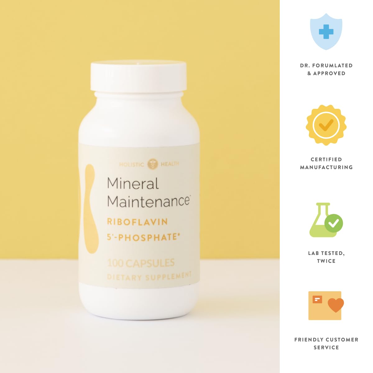 Holistic Health Mineral Maintenance Vitamin B2 - 100 Capsules - image 5