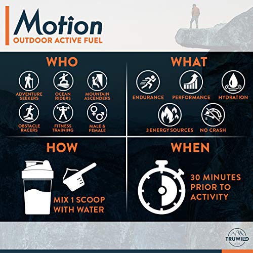 TruWild Motion All Natural Pre Workout Powder Drink Mix for Men