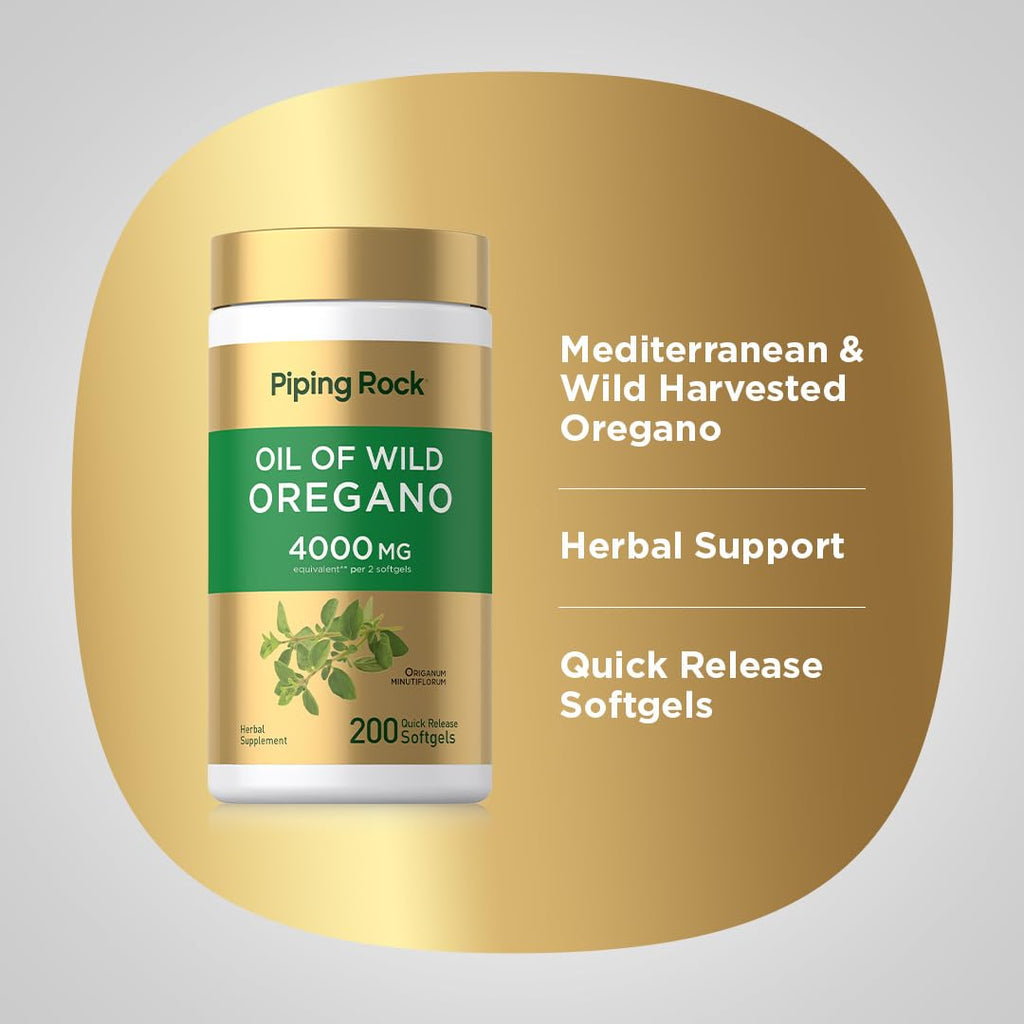 Piping Rock Oregano Oil Softgel Capsules - 200 Softgels - image 4