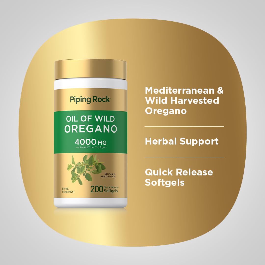 Piping Rock Oregano Oil Softgel Capsules - 200 Softgels - image 4