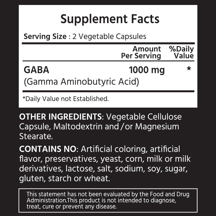 ML Naturals GABA 1000 mg Vegetable Capsules for Sleep - 240 Count - image 2