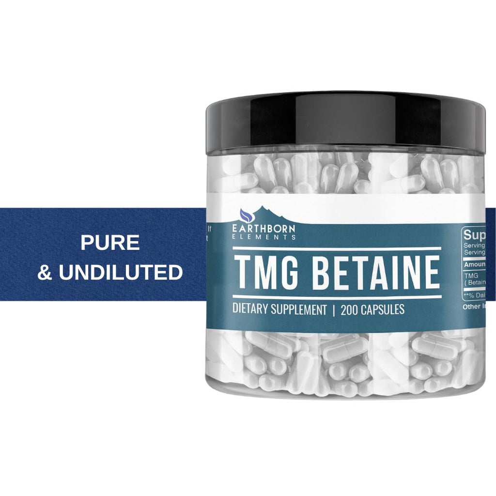 Earthborn Elements TMG Betaine Anhydrous Trimethylglycine - 200 Capsules - image 5