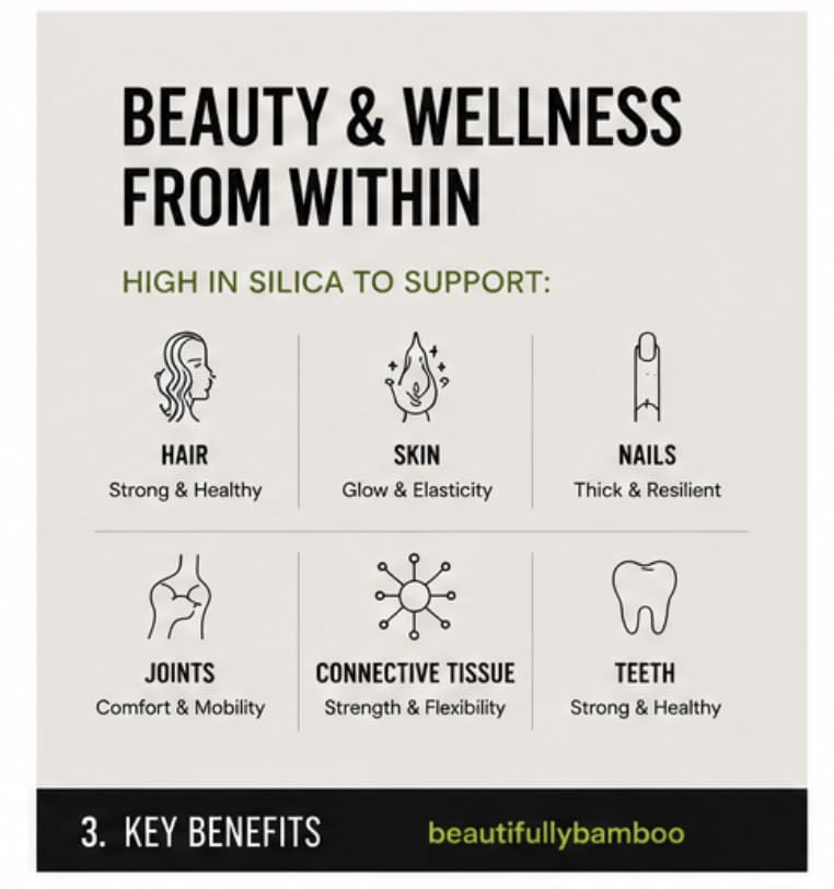 Beautifully Bamboo Silica Extract Powder Hair, Skin & Nails - 150 Servings - image 4