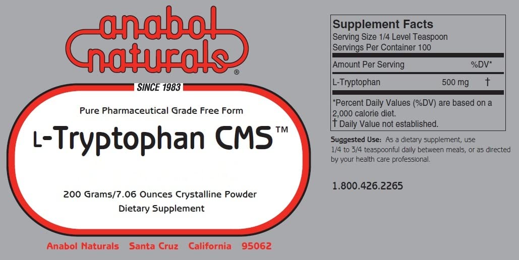 Anabol Naturals L-Tryptophan CMS Powder - 200 Grams - image 2