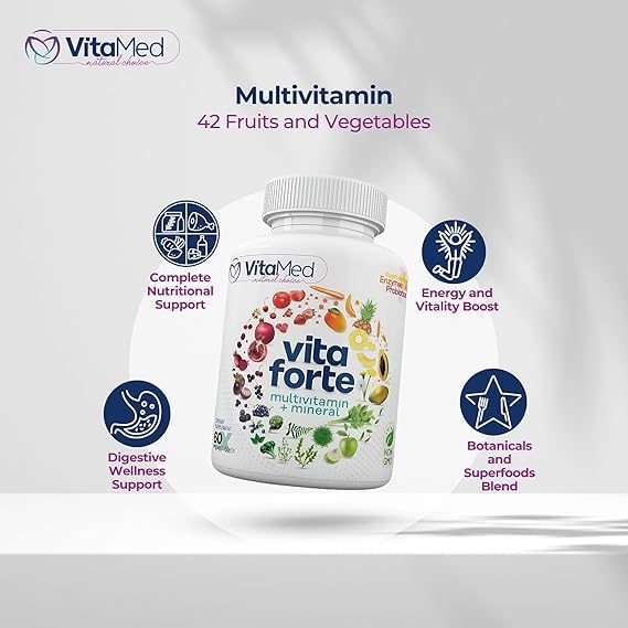 VitaMed Vita Forte Vegan Multivitamin with Probiotics - 180 Tablets - image 4