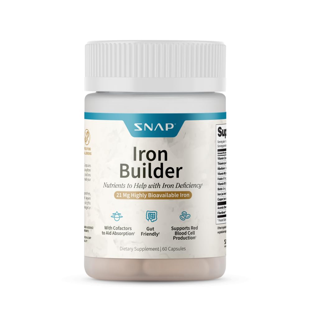 Snap Supplements Natural Iron Builder - 60 Vegan Capsules