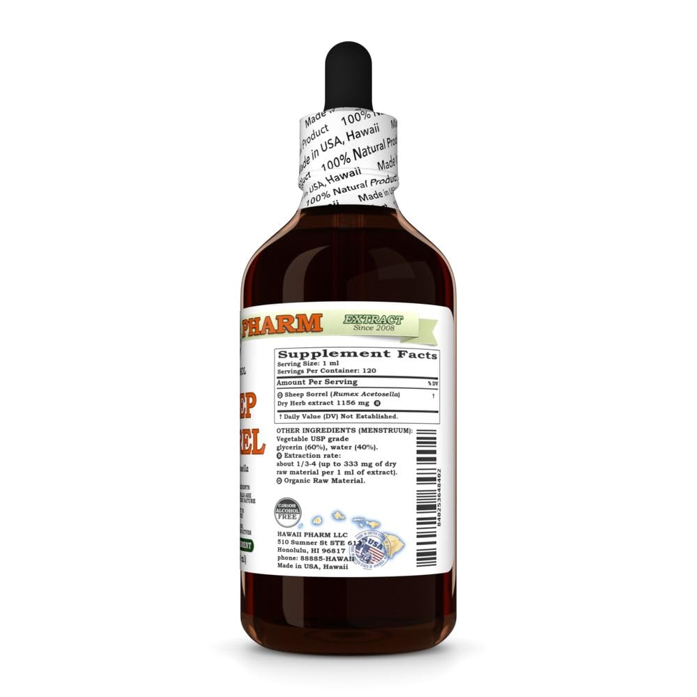 Hawaii Pharm Sheep Sorrel (Rumex acetosella) Herb Alcohol-Free Extract