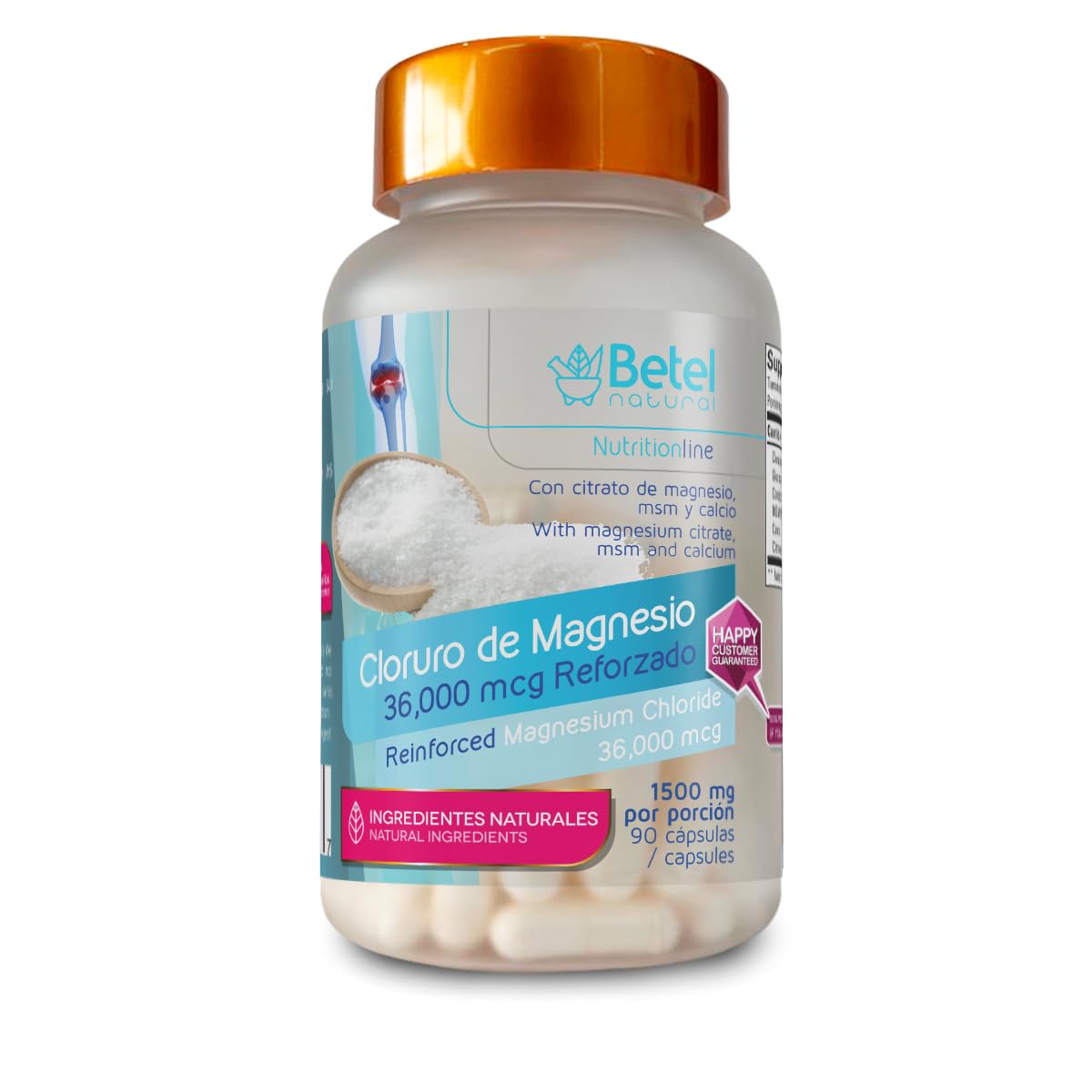 Betel Natural Magnesium Chloride with MSM & Glucosamine - 90 Capsules