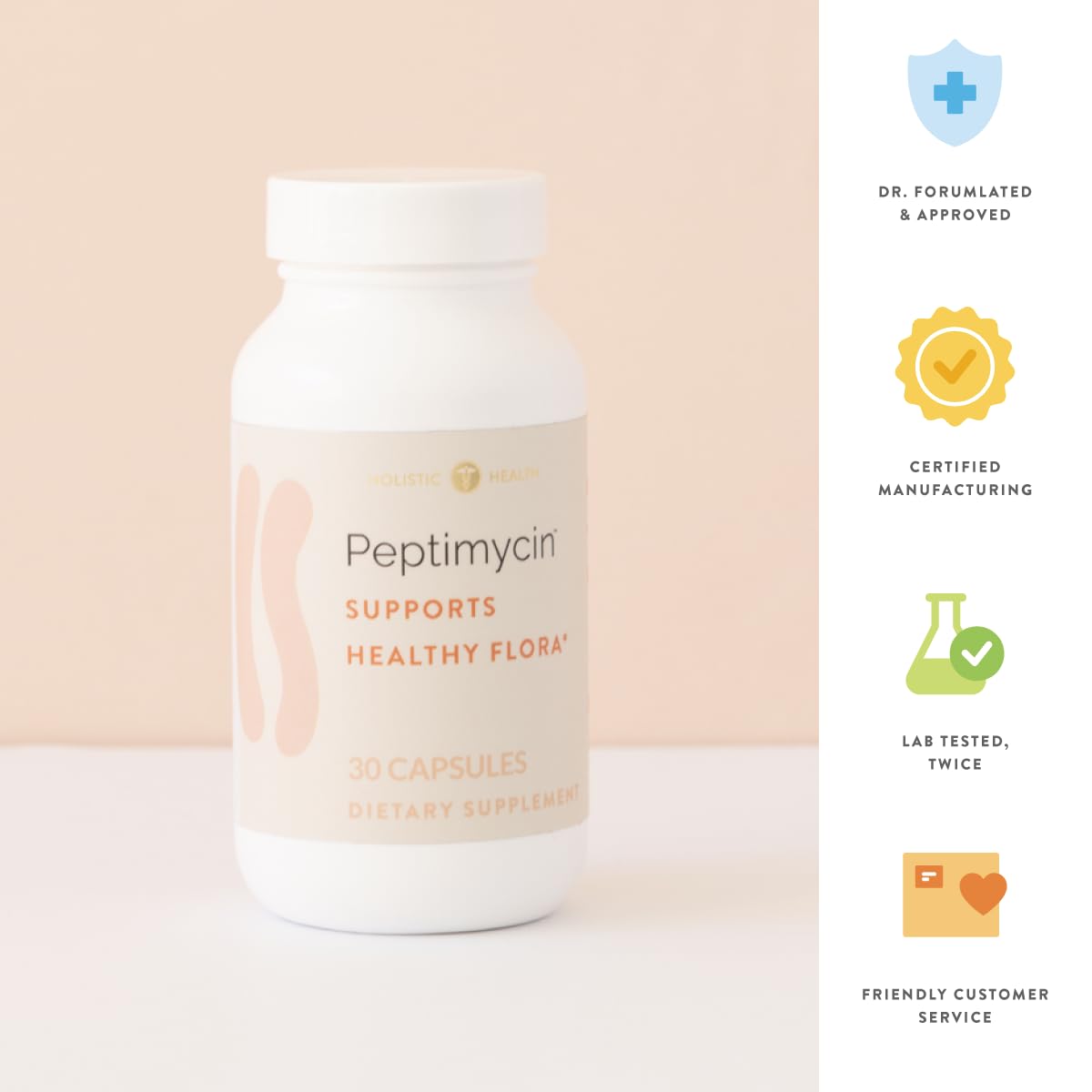 Holistic Health PeptiMycin Gut Health Supplement - 30 Capsules - image 5