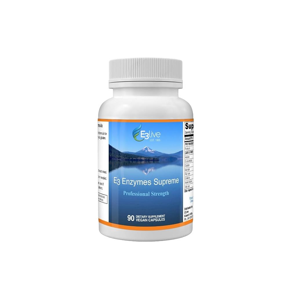 E3LIVE E3 Enzymes Digestive Support - 90 Vegetarian Capsules