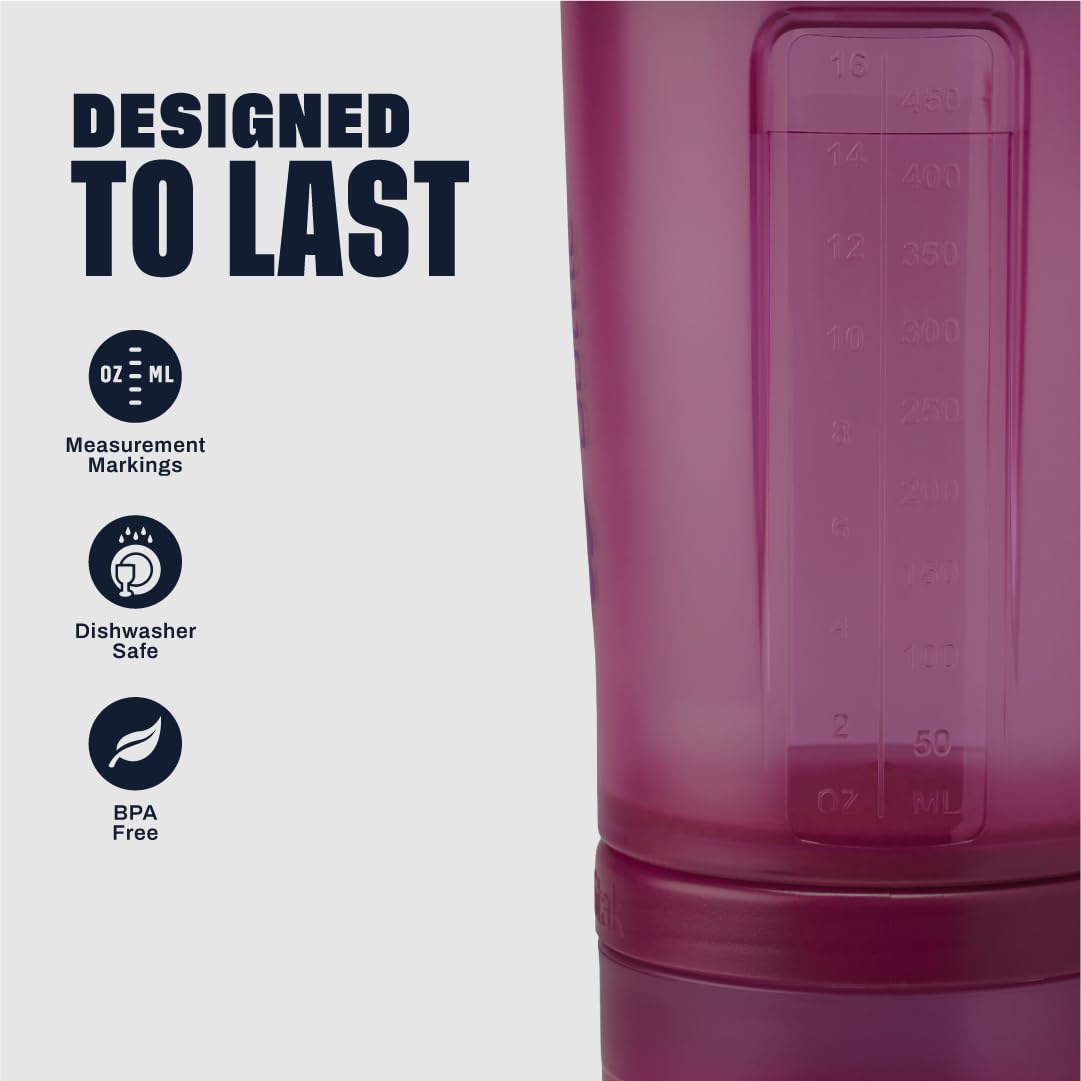 BlenderBottle Shaker Bottle with Pill Organizer and Storage
