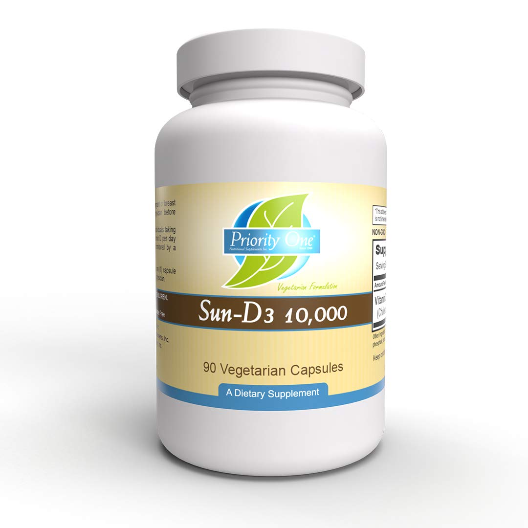 Priority One Vitamins Sun D3 10,000 IU - 90 Vegetarian Capsules