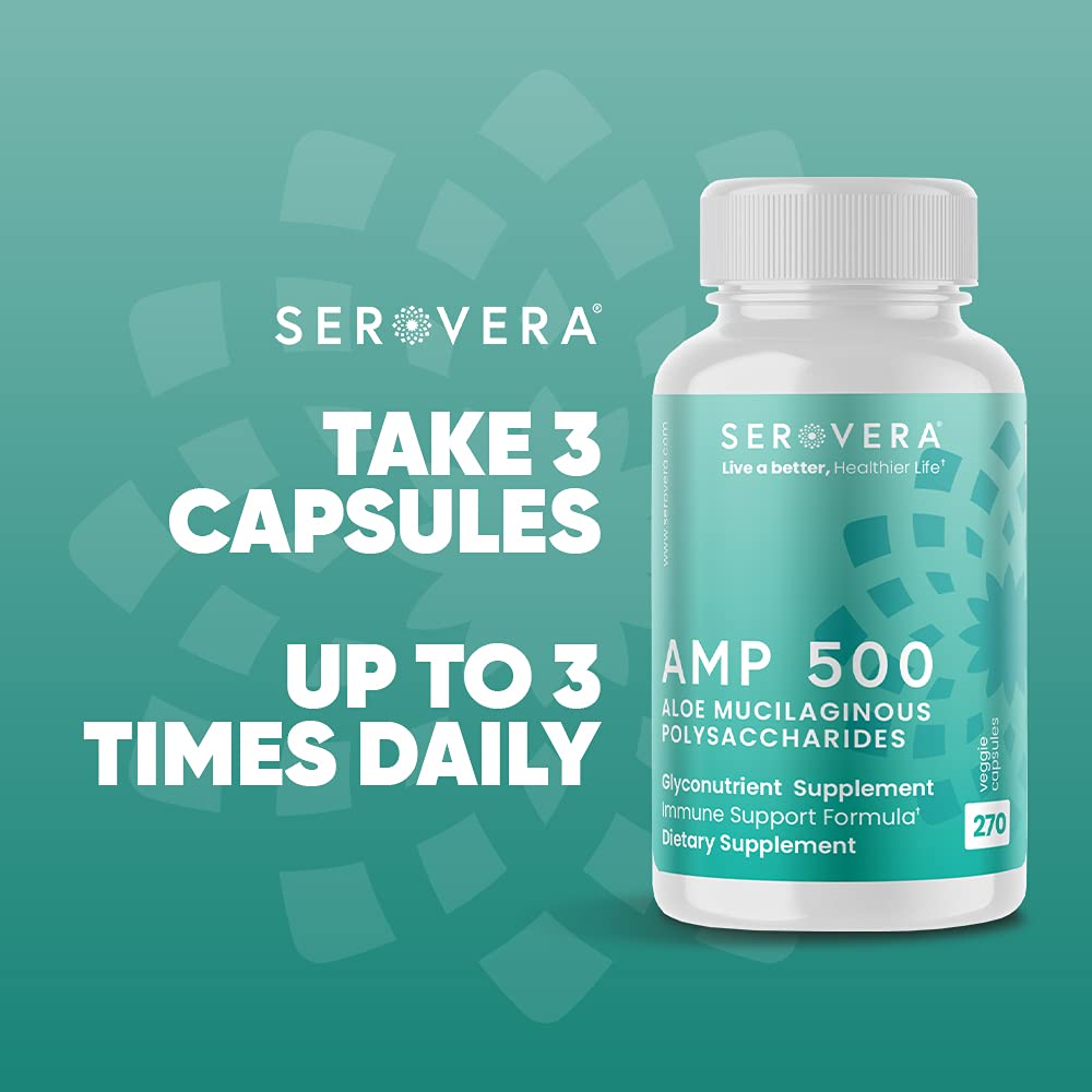 SEROVERA AMP Organic Aloe Glyconutrient Supplement - 270 Capsules - image 5