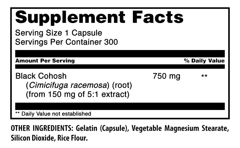 Amazing Nutrition Black Cohosh 700 mg - 300 Capsules - image 2