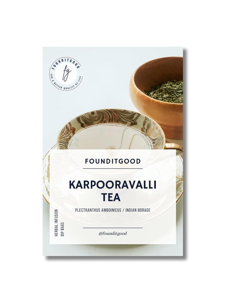 FounditGood Karpooravalli Tea Herbal Infusion - 60 Dip Tea Bags