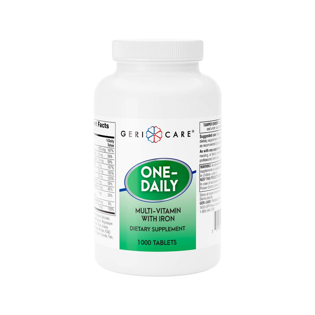 GeriCare One-Daily Multi-Vitamin with Iron - 1000 Tablets