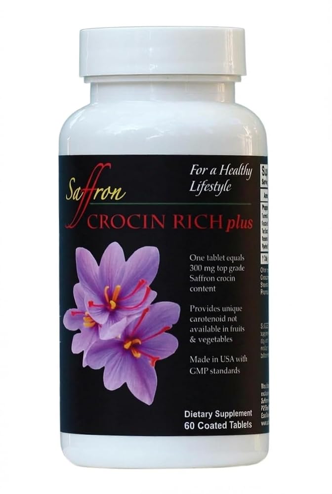 Saffron Health Sciences Crocin Brain Supplement for Memory & Focus - 60 Tablets