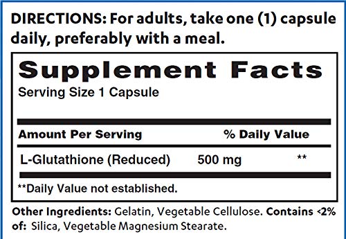 Vitamin World L-Glutathione 500 mg Antioxidant Support - 30 Capsules - image 2