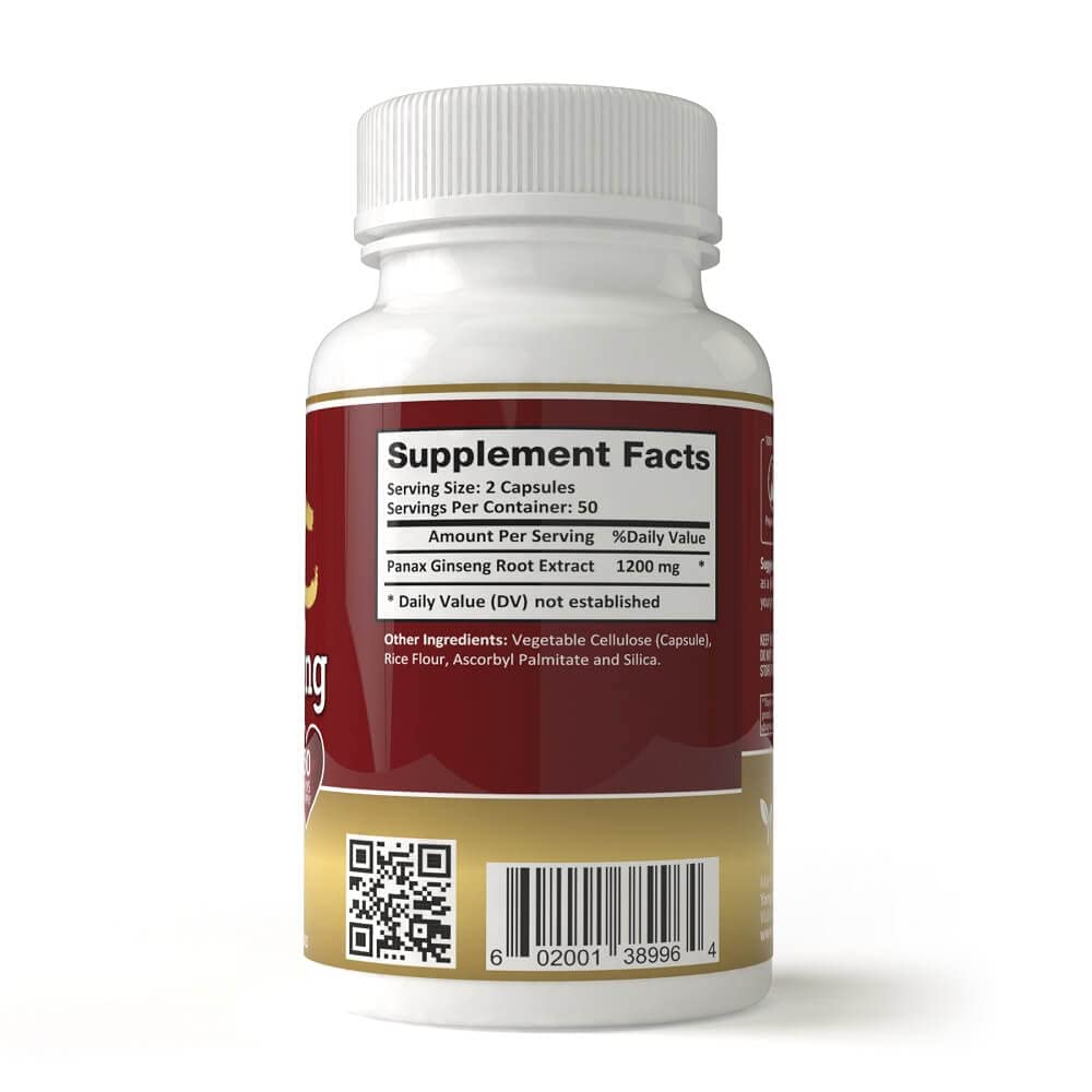 New Green Nutrition Panax Ginseng Extra Strength 1200mg - 100 Capsules - image 2