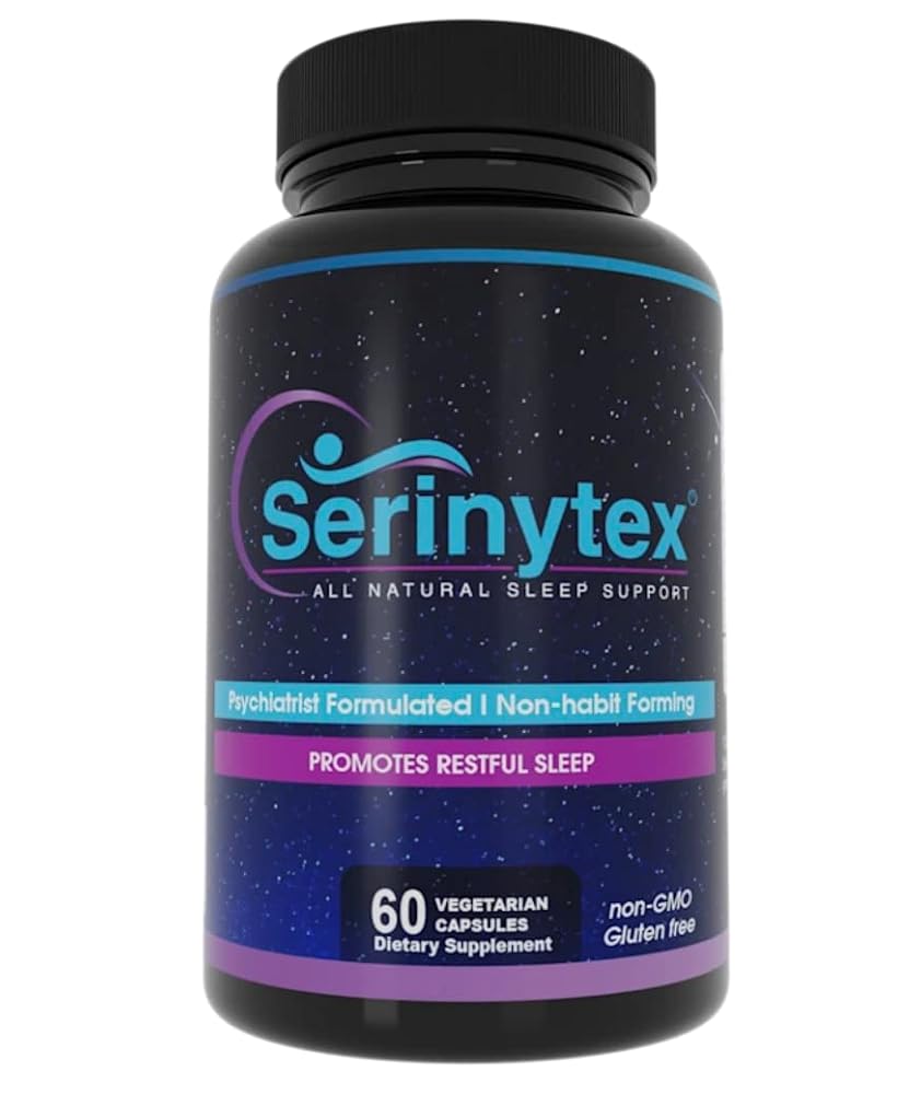 Serinytex Sleep Support for Adults with L-Theanine - 60 Vegetarian Capsules